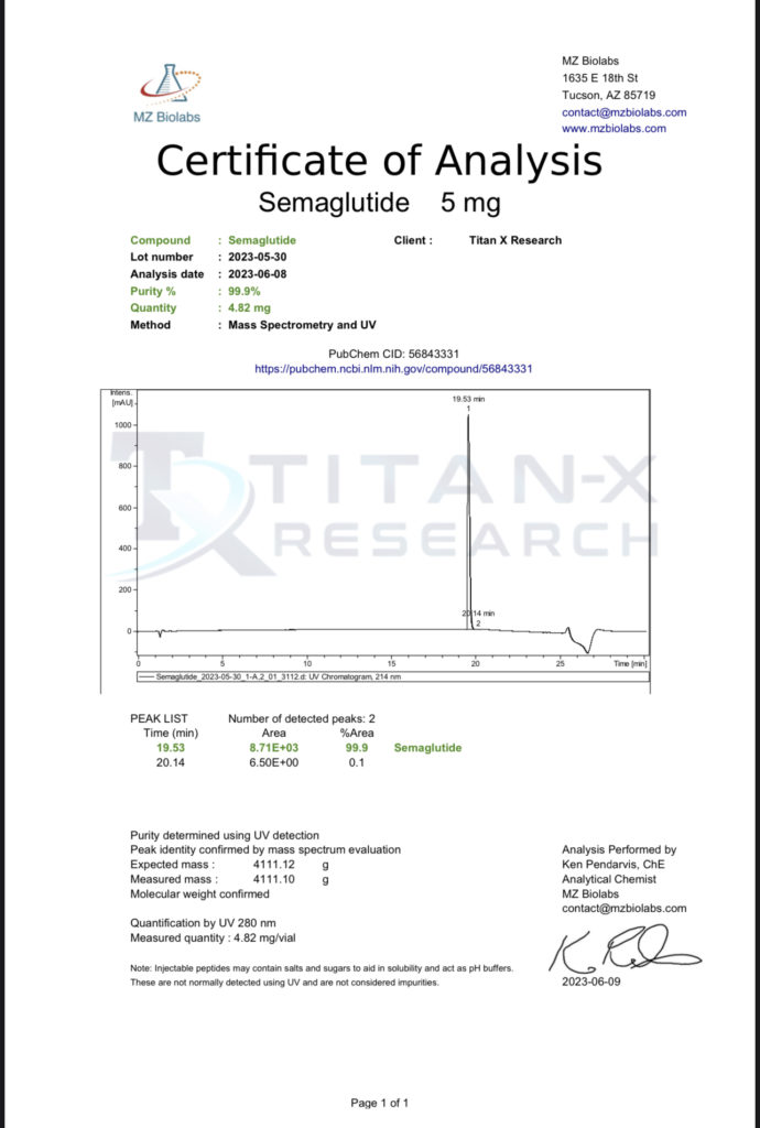 Pinnacle Peptides: Semaglutide 5 mg - Image 2